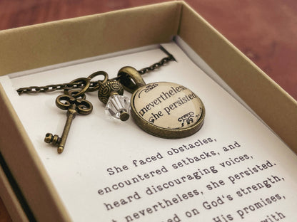 Nevertheless She Persisted Necklace - Boxed Faith Gift