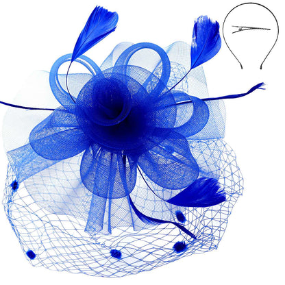 Flower w/ Dotted Netting Mesh Women's Fascinator