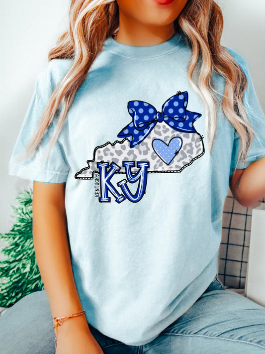 Leopard Doodle Kentucky State Graphic Tee | Kentucky