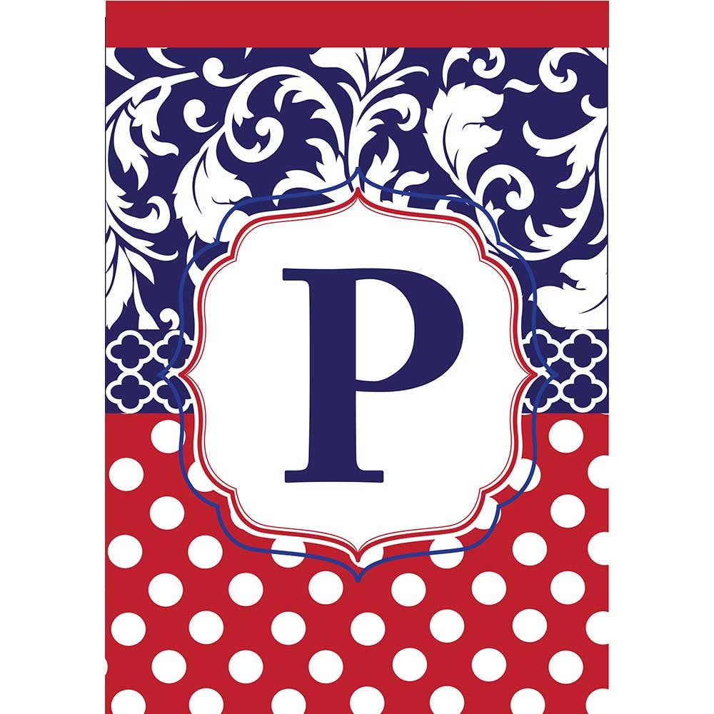 Garden - Monogram "P" Red, White & Blue