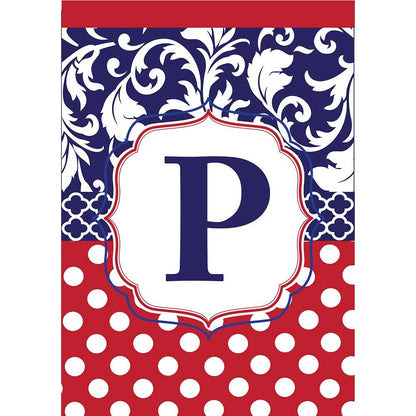 Garden - Monogram "P" Red, White & Blue