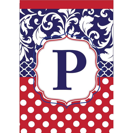 Garden - Monogram "P" Red, White & Blue