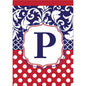 Garden - Monogram "P" Red, White & Blue