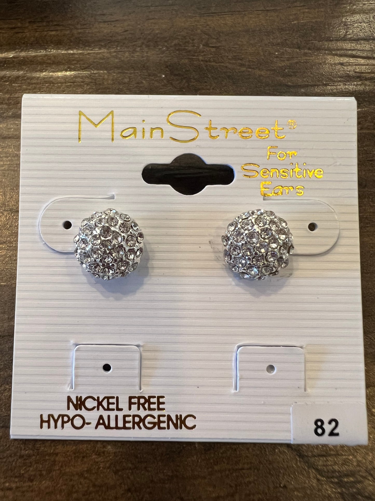 Silver earrings with clear stones