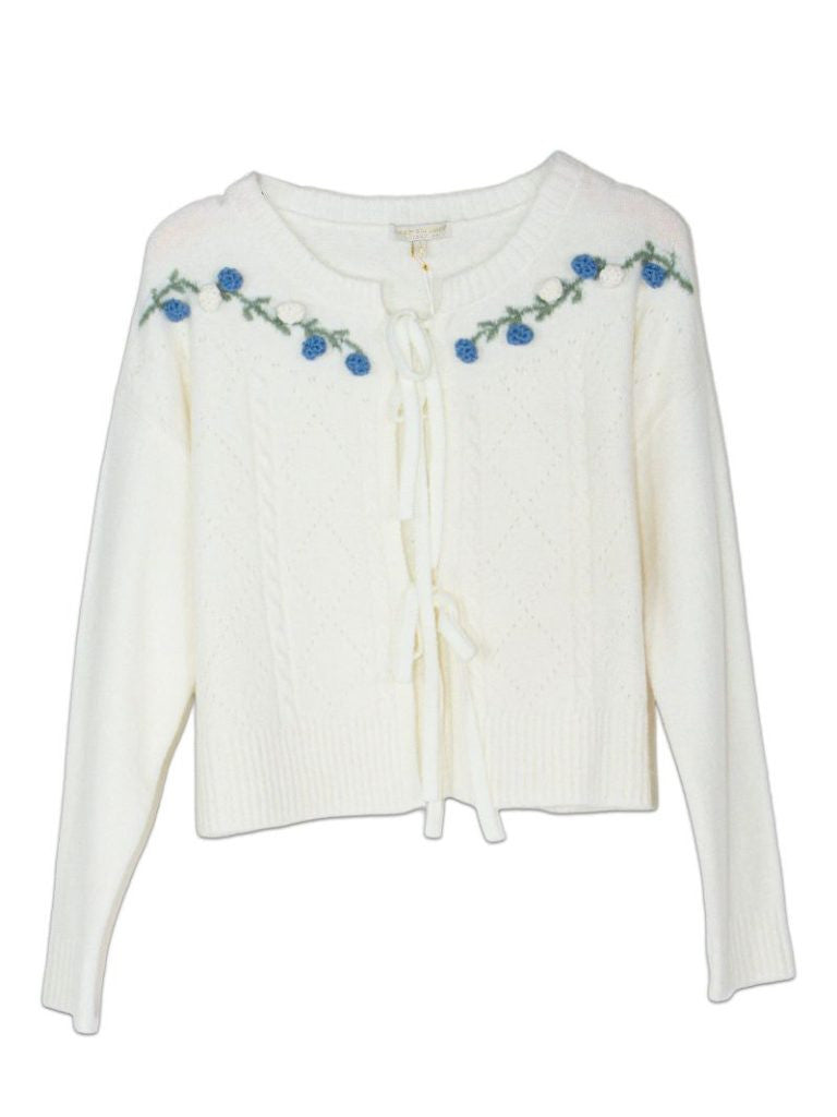 Simply Southern Flower Cardigan with Tie Detail