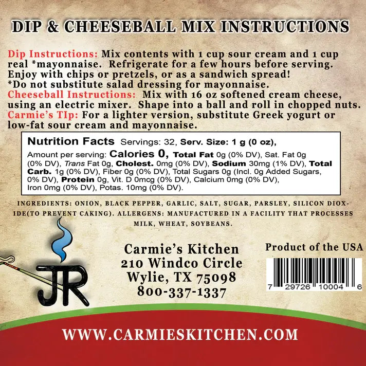 Jr's Ranch Dip Mix