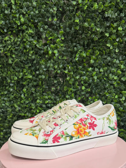 Corkys Waiting List Sneaker - White Floral