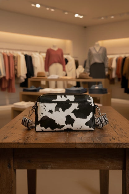 Animal Pattern Crossbody with Guitar Strap