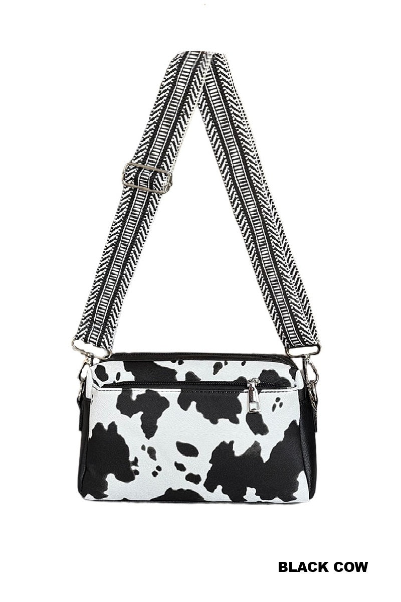 Animal Pattern Crossbody with Guitar Strap