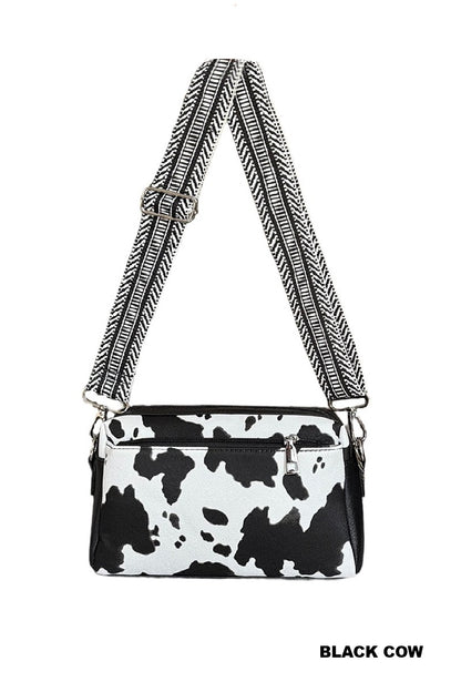 Animal Pattern Crossbody with Guitar Strap
