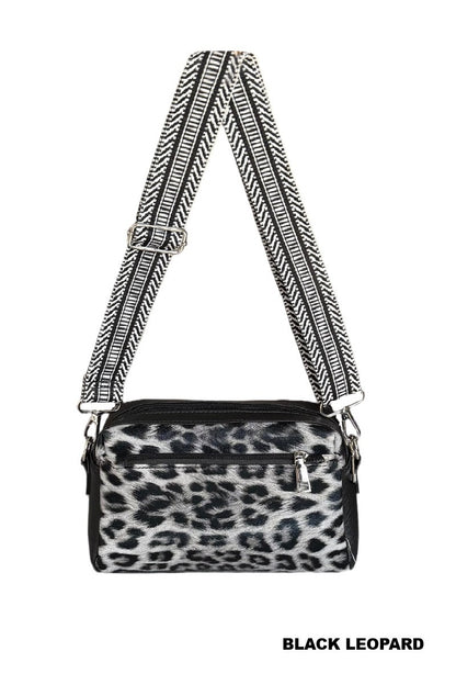 Animal Pattern Crossbody with Guitar Strap