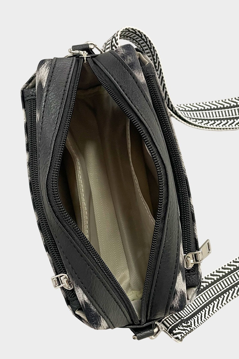 Animal Pattern Crossbody with Guitar Strap