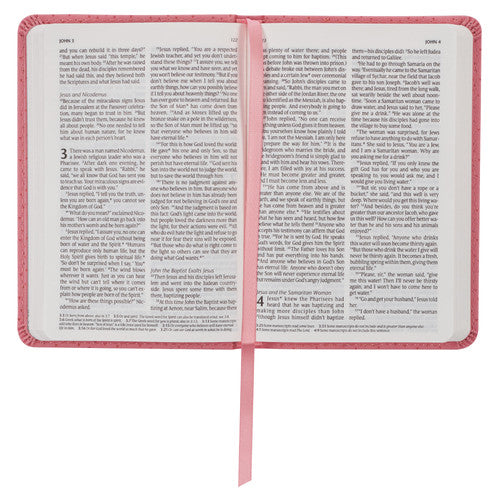 Pink Faux Leather NLT New Testament Keepsake Bible for Girls