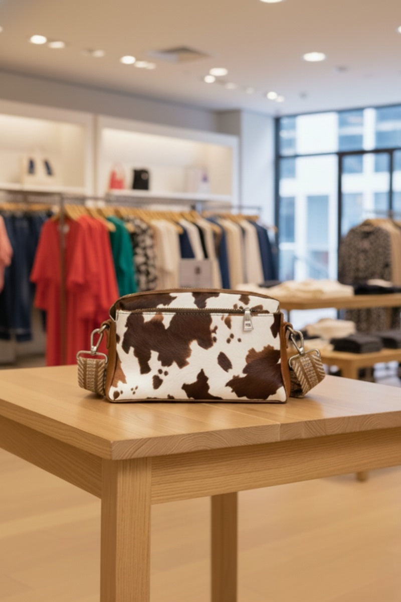 Animal Pattern Crossbody with Guitar Strap
