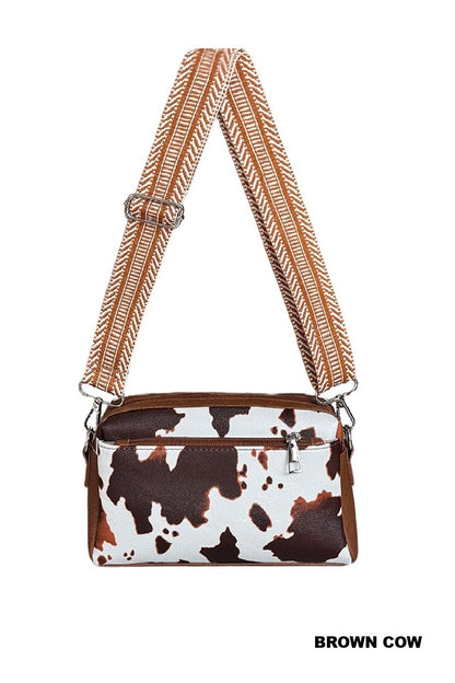 Animal Pattern Crossbody with Guitar Strap