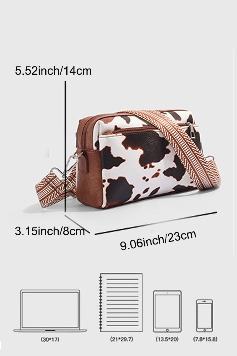 Animal Pattern Crossbody with Guitar Strap