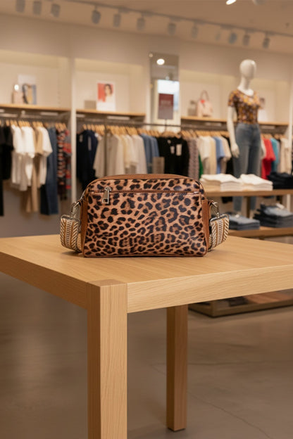 Animal Pattern Crossbody with Guitar Strap