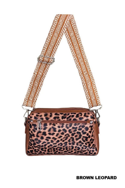 Animal Pattern Crossbody with Guitar Strap
