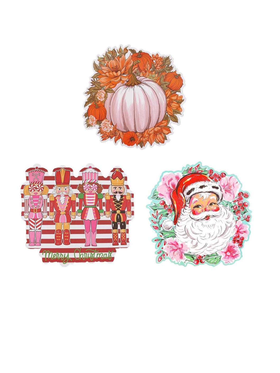 Simply Southern Glistening Placemats - Santa