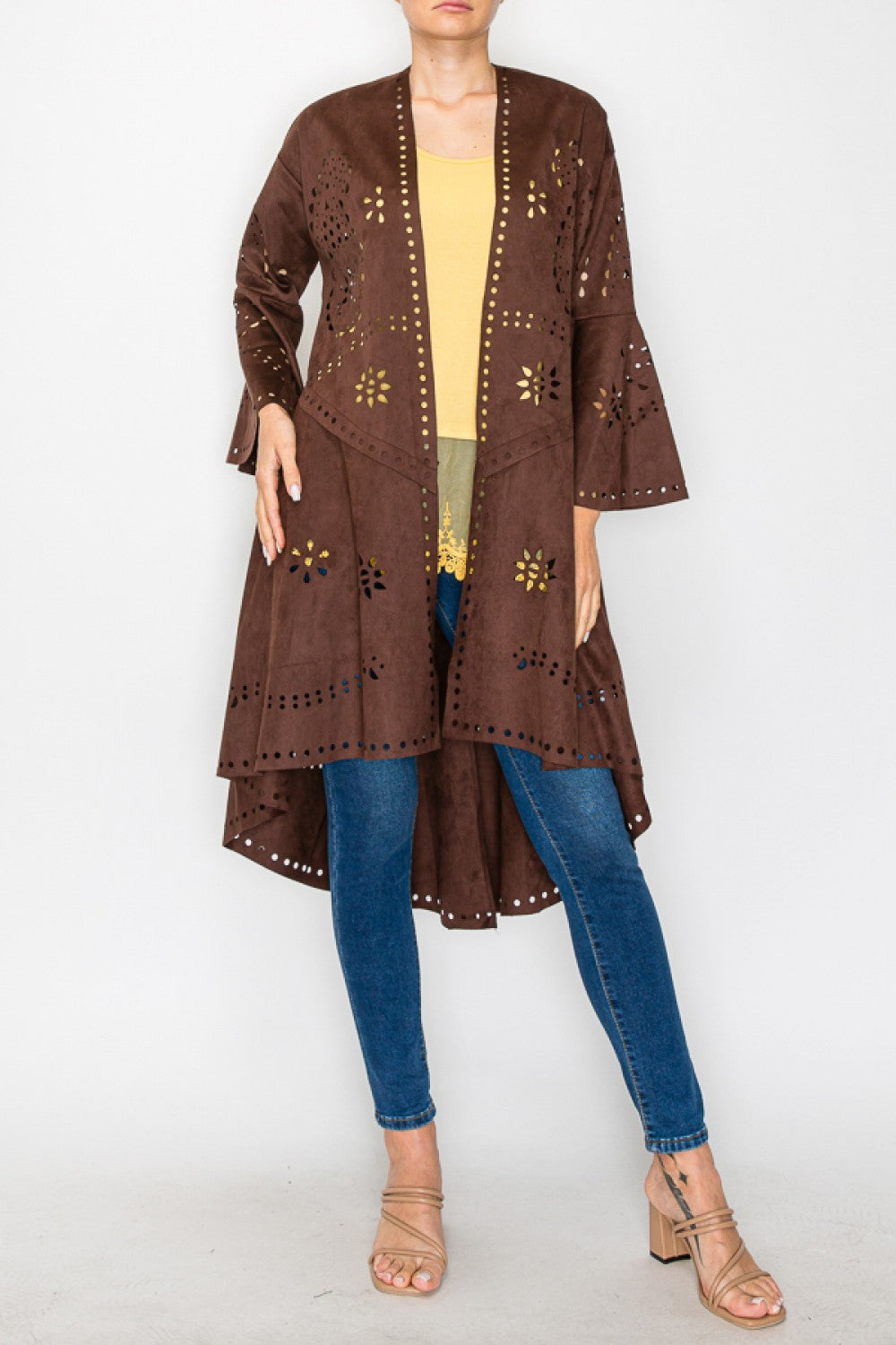 Origami by Vivien Faux Suede Jacket - Brown