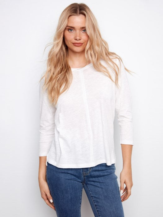 Charlie B 3/4 Sleeve Crew Basic Top - 3 Colors