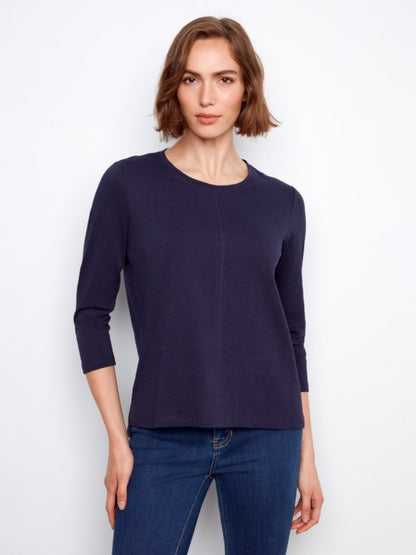 Charlie B 3/4 Sleeve Crew Basic Top - 3 Colors