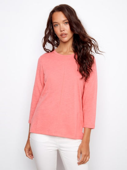 Charlie B 3/4 Sleeve Crew Basic Top - 3 Colors