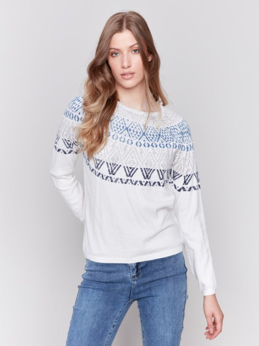 Charlie B Reverse-Printed Ski Sweater