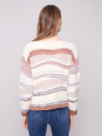 Charlie B Patchwork Knit Drop Shoulder Sweater