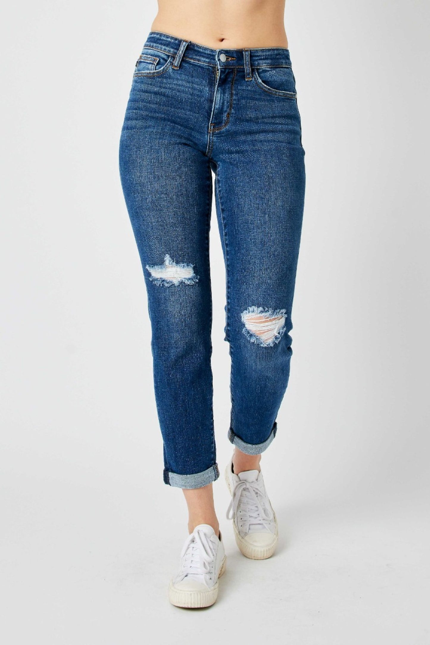 Judy Blue mid rise destroyed slim jeans