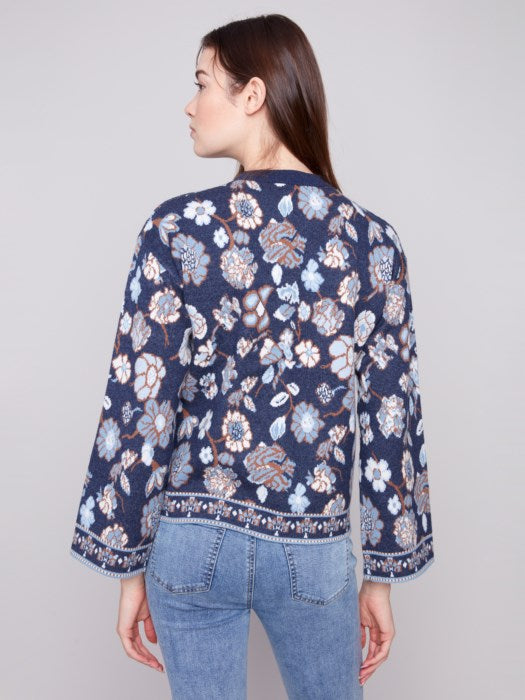 Charlie B Long Sleeves Crew Neck Jacquard Sweater