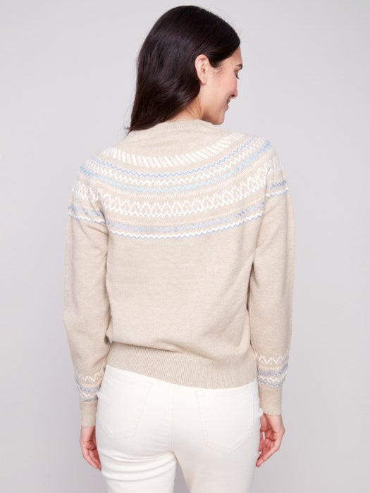Charlie B Oat Après-Ski Jacquard Crew Neck Sweater