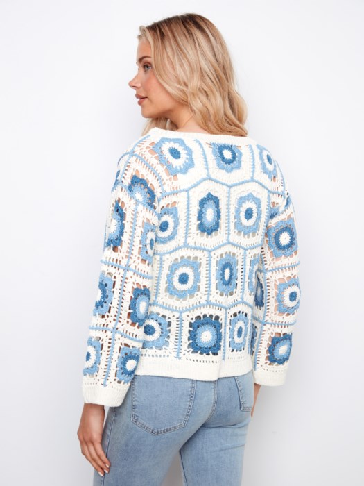 Charlie B Drop Shoulder Granny Squares Crochet Sweater