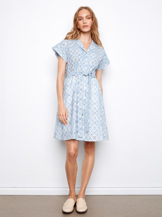 Charlie B Cotton Short Sleeve Button-Front Dress