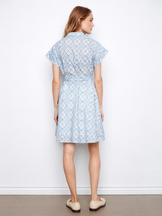 Charlie B Cotton Short Sleeve Button-Front Dress