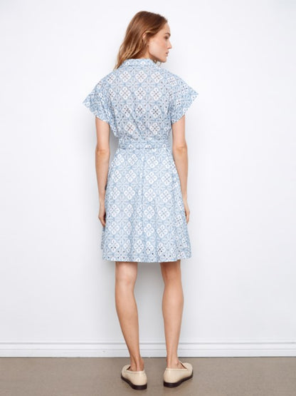 Charlie B Cotton Short Sleeve Button-Front Dress