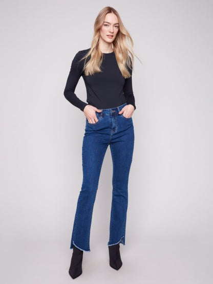Charlie B Bootcut Jeans With Asymmetrical Hem
