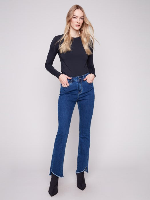Charlie B Bootcut Jeans With Asymmetrical Hem