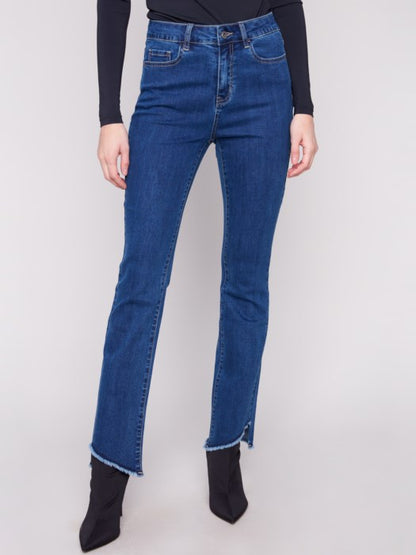 Charlie B Bootcut Jeans With Asymmetrical Hem