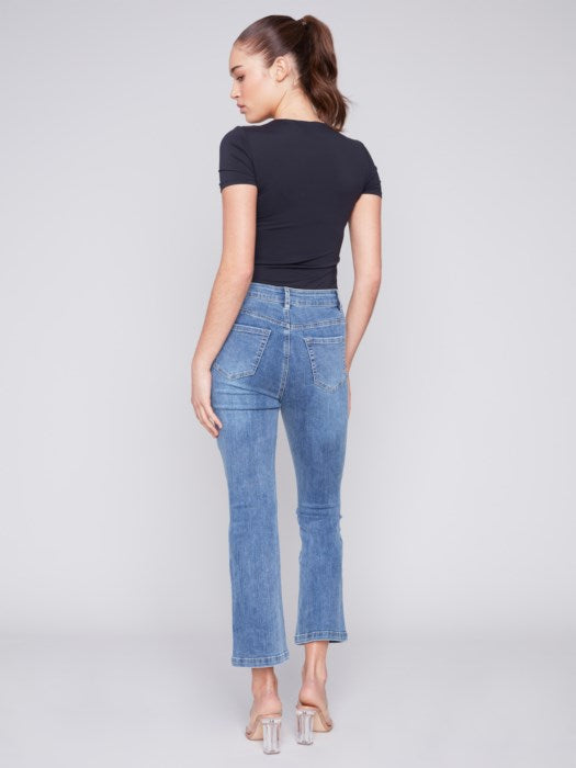 Charlie B Medium Blue Petite Bootcut Stretch Denim Pants