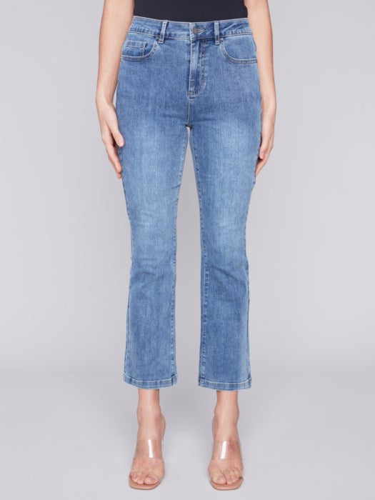 Charlie B Medium Blue Petite Bootcut Stretch Denim Pants