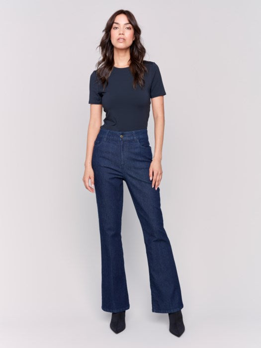 Charlie B Raw Denim Bootcut Leg Pant