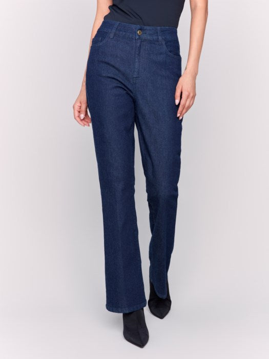 Charlie B Raw Denim Bootcut Leg Pant