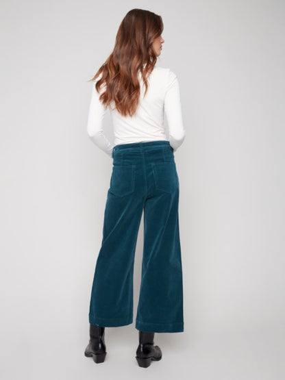 Charlie B Evergreen Patch Pocket Flare Corduroy Pants