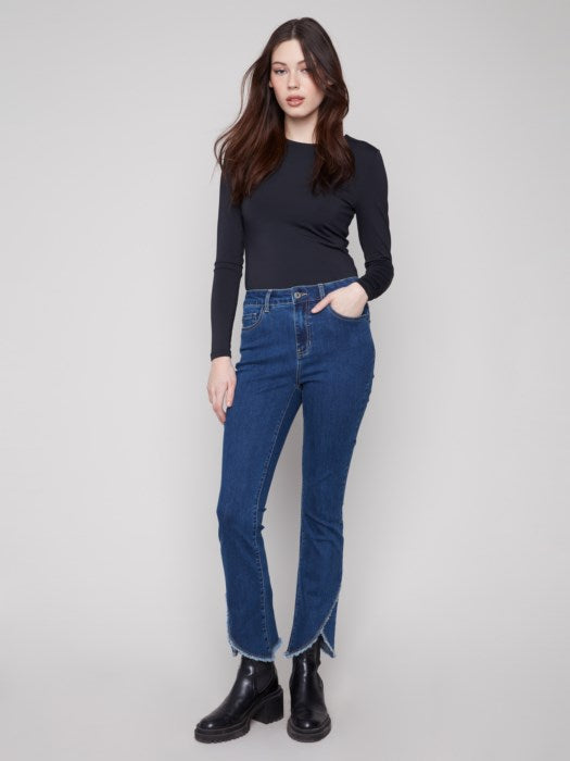 Charlie B Indigo Front Tulip Hem Jeans