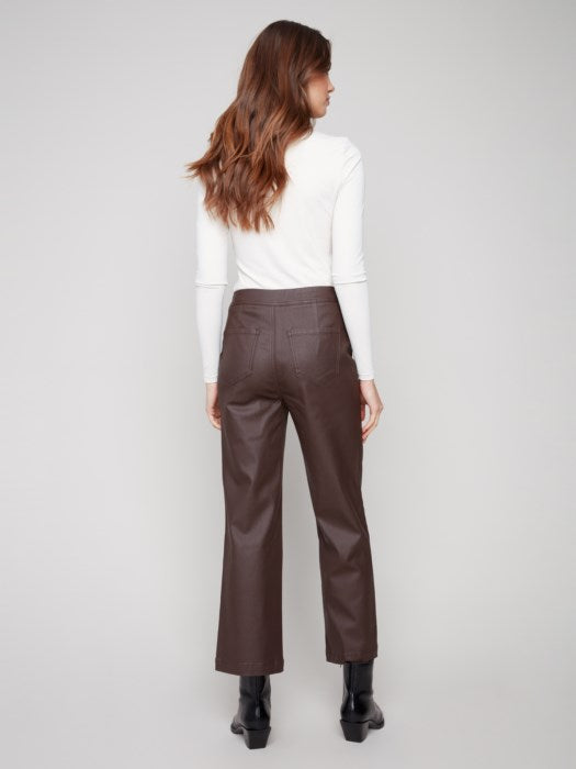 Charlie B Mocha Wax Flared Pants