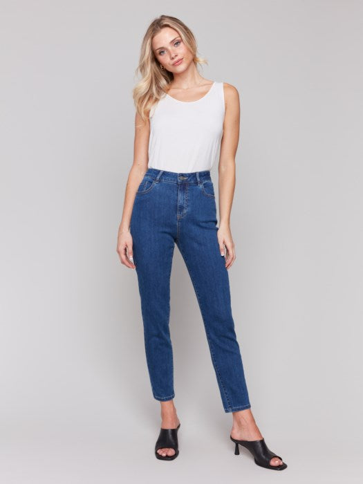 Charlie B Indigo Claudia Slim Leg Jeans - petite