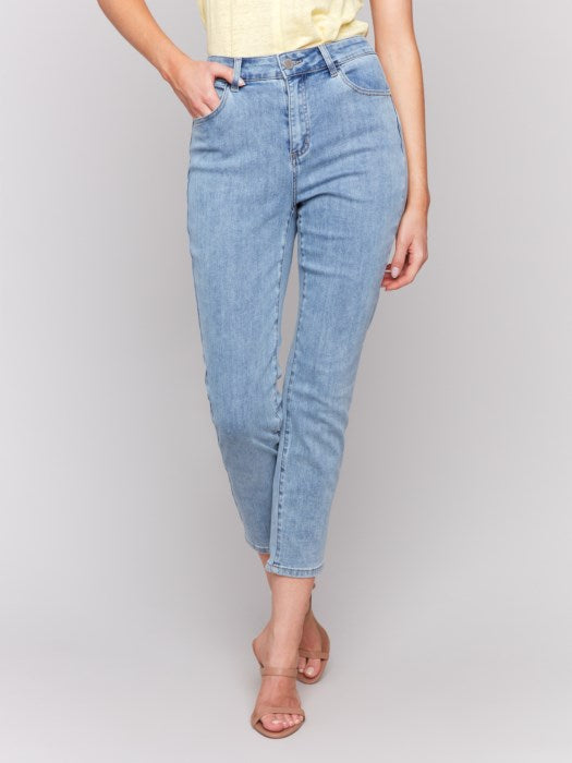 Charlie B LIght Blue Claudia Slim Leg Jeans - petite