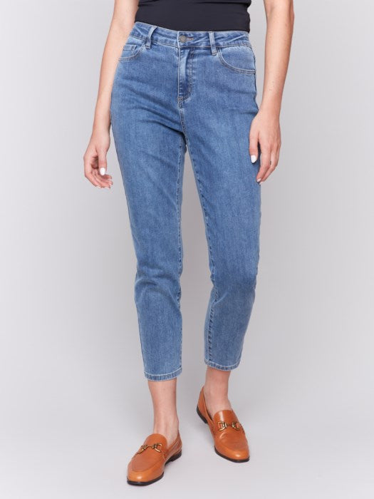 Charlie B Medium Blue Claudia Slim Leg Jeans - petite