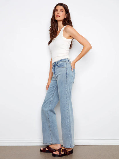 Charlie B Light Blue Chloe Wide Leg
